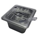 Ver imagem 3 de Conj 10 Cuba Gastronômica 1/6x100 Plástica Abs Cinza Tampa Transparente Dobradiça Sb + Colher