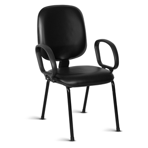 Cadeira Ágata Diretor Pé Palito Braço Corsa Courvin Star Preto