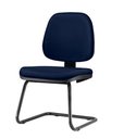Ver imagem 1 de Cadeira Job Assento Crepe Azul Escuro Base Fixa Preta - 54566