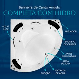 Banheira de Canto Angulo Completa com Hidro - 4