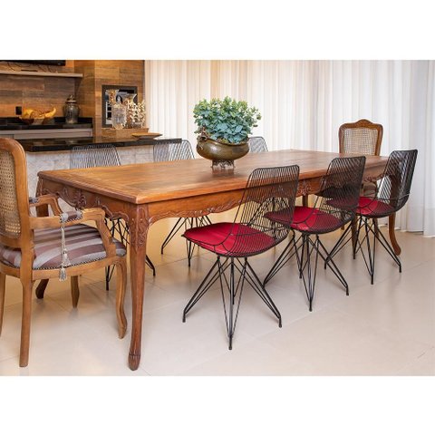 Kit 2 Cadeiras Aramadas Latorre Preta com Marsala