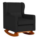 Ver imagem 3 de Poltrona C/ Puff Balanço Amamentação Aurora Suede Preto - Lm Decor