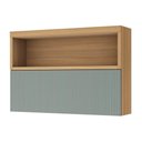 Ver imagem 1 de Módulo Cozinha Nesher Marquesa Armário C/ Nicho e 1 Porta Basculante Ripada 120cm Nature/verde -