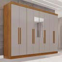 Ver imagem 1 de Guarda-Roupa Casal com Espelho 8 Portas 241cm Multimóveis Cinamomo/Off White
