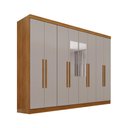 Ver imagem 2 de Guarda-Roupa Casal com Espelho 8 Portas 241cm Multimóveis Cinamomo/Off White