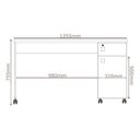 Ver imagem 5 de Escrivaninha Office Malta Lukaliam com Gaveta com Chave Rodízios Tampo 25mm 1,35m:branco