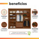 Ver imagem 4 de Guarda Roupas Casal 6 Portas 3 Gavetas Frisado Melina