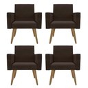 Ver imagem 1 de Kit 4 Cadeira para Recepção Barbearia Sala de Espera Lina Marrom-escuro
