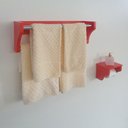 Ver imagem 1 de Kit Acessórios Para Banheiro Conjunto 2 Peças Porta Toalhas Papel Higiênico Vermelho Laca