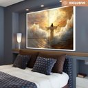 Ver imagem 1 de Quadro Decorativo Jesus sobre As Águas em Fúria Sala Quarto Casa Escritório