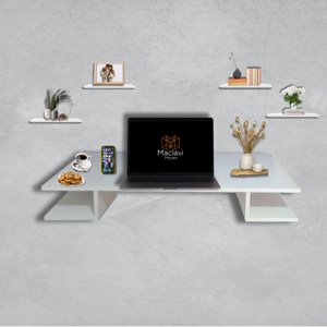 Escrivaninha Suspensa Mdf com 4 Prateleira