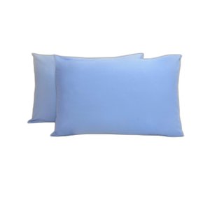 Kit 4 Fronhas 100% Algodão Percal 200 Fios com Bainha Azul