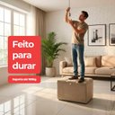 Ver imagem 5 de Puff Baú Organizador Atena Estofado Capitonê Veludo Bege