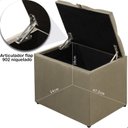 Ver imagem 5 de Puff Baú Organizador Atena Estofado Capitonê Veludo Bege