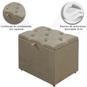 Ver imagem 4 de Puff Baú Organizador Atena Estofado Capitonê Veludo Bege