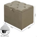 Ver imagem 6 de Puff Baú Organizador Atena Estofado Capitonê Veludo Bege