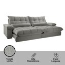 Ver imagem 5 de Sofá Liz 02 Módulos de 90cm Br 25cm Meu Sofá Online A230 Linho Cinza