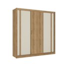 Ver mais imagens de Guarda-Roupa Casal 3 Portas de Correr 4 Gavetas 227 x 230cm Ibiza Yescasa Cappuccino/Off White
