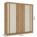 Ver imagem 3 de Guarda-Roupa Casal 3 Portas de Correr 4 Gavetas 227 x 230cm Ibiza Yescasa Cappuccino/Off White