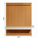 Ver imagem 3 de Painel Ripado Suspenso para TV até 75 Polegadas 100% MDF 183,6cmx240cm 3 Gavetas Arbo Marrom Cedro/Off White