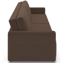Sofá Cama Retrátil para Sala de Estar 220cm Porthos M03 Veludo Marrom - Lyam Decor - 6