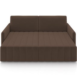 Sofá Cama Retrátil para Sala de Estar 220cm Porthos M03 Veludo Marrom - Lyam Decor - 3