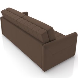 Sofá Cama Retrátil para Sala de Estar 220cm Porthos M03 Veludo Marrom - Lyam Decor - 7