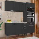 Ver imagem 1 de Armário de Cozinha Cp02 com Pia 120cm Pérola Z34 Preto - Mpozenato