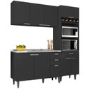 Ver imagem 3 de Armário de Cozinha Cp02 com Pia 120cm Pérola Z34 Preto - Mpozenato