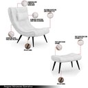 Ver imagem 6 de Conjunto Poltrona e Puff Decorativo Sala de Estar Pés Palito Letty Pu Branco G19 - Gran Belo