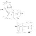 Ver imagem 5 de Conjunto Poltrona e Puff Decorativo Sala de Estar Pés Palito Letty Pu Branco G19 - Gran Belo