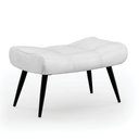 Ver imagem 2 de Conjunto Poltrona e Puff Decorativo Sala de Estar Pés Palito Letty Pu Branco G19 - Gran Belo