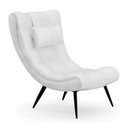 Ver imagem 3 de Conjunto Poltrona e Puff Decorativo Sala de Estar Pés Palito Letty Pu Branco G19 - Gran Belo