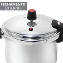 Ver imagem 4 de Panela de Pressão 4,5 Litros Antiaderente Fechamento Externo + Descanso de Panela Redondo Madeira 14