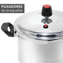Ver imagem 5 de Panela de Pressão 4,5 Litros Antiaderente Fechamento Externo + Descanso de Panela Redondo Madeira 14