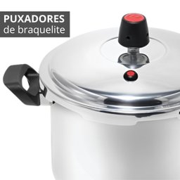 Panela de Pressão 4,5 Litros Antiaderente Fechamento Externo + Descanso de Panela Redondo Madeira 14 - 5