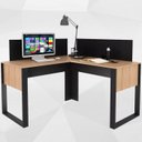 Ver imagem 6 de Painel Divisor de Mesa 110 Cm Me4183 Preto Tecno Mobili