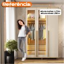 Ver imagem 5 de Guarda-Roupas Milão 3 Portas com 2 Portas Reflecta LED e 2 Gavetas Internas Cinamomo Off White