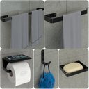 Ver imagem 1 de Kit Acessórios Para Banheiro Preto Fosco 5 Peças MAX