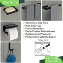 Ver imagem 2 de Kit Acessórios Para Banheiro Preto Fosco 5 Peças MAX