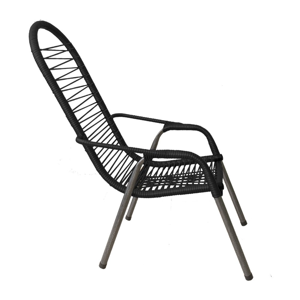 Cadeira de Fio para Área e Varanda Adulto Luxo Preta - 2