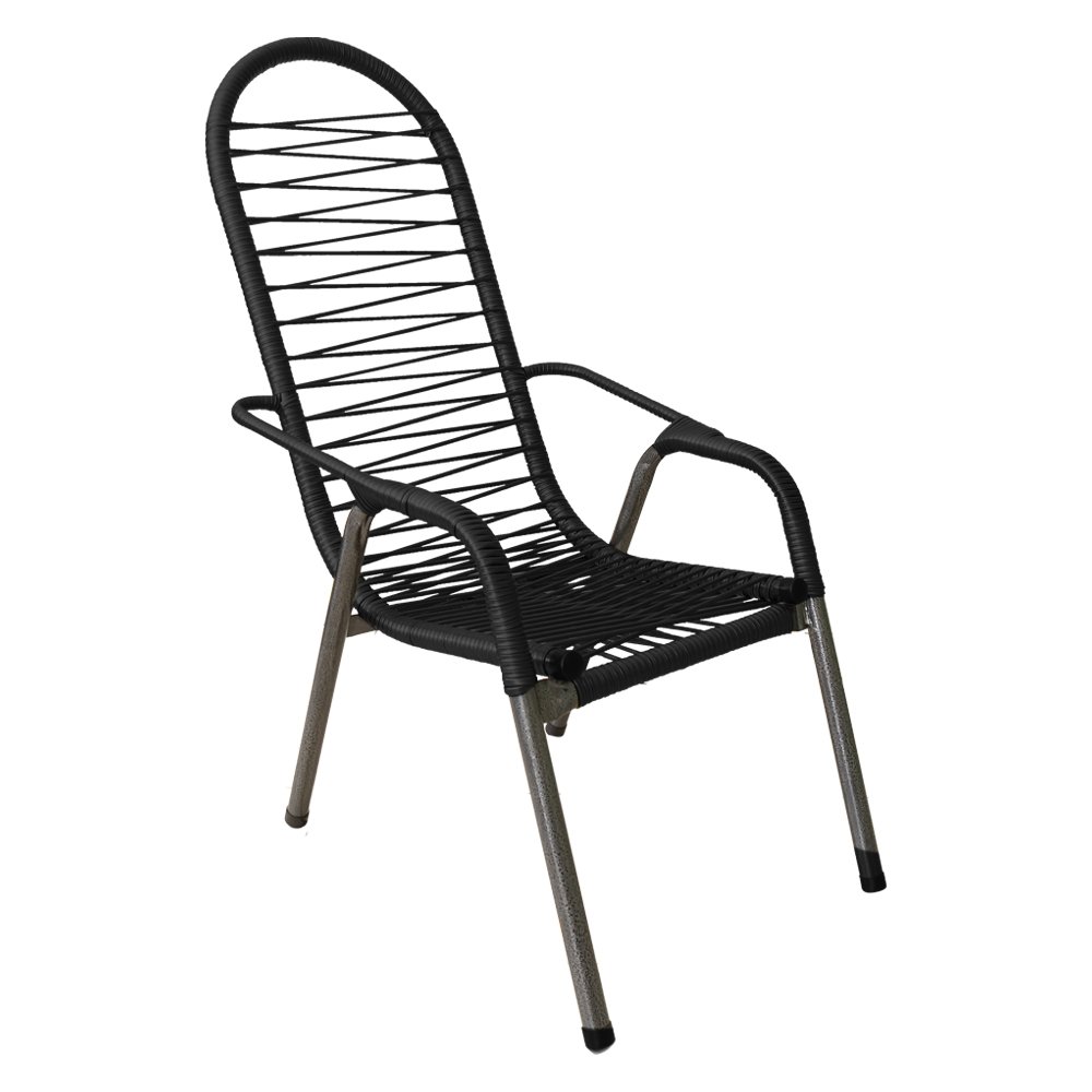 Cadeira de Fio para Área e Varanda Adulto Luxo Preta - 1
