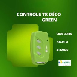 Controle Tx Deco Clip 3 Canais 433,92mhz Saw Ipec - Green - 2