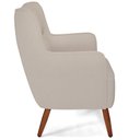 Ver imagem 6 de Poltrona Decorativa Fixa Pés de Madeira Isabella D02 Linho Cru B-443 - Lyam Decor
