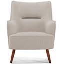 Ver imagem 4 de Poltrona Decorativa Fixa Pés de Madeira Isabella D02 Linho Cru B-443 - Lyam Decor