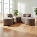 Ver imagem 2 de Sofá Modular Orgânico Monterrey 260cm + Puff Suede Capuccino
