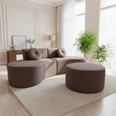 Ver imagem 1 de Sofá Modular Orgânico Monterrey 260cm + Puff Suede Capuccino