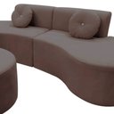 Ver mais imagens de Sofá Modular Orgânico Monterrey 260cm + Puff Suede Capuccino