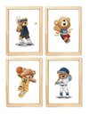 Ver imagem 1 de Kit Quadro Urso Esporte Decorativo Infantil Quarto Criança Bebê Enxoval