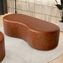 Ver imagem 2 de Puff Decorativo Orgânico para Living Quarto 140cm Orbit W01 Couríssimo Camel - Lyam Decor